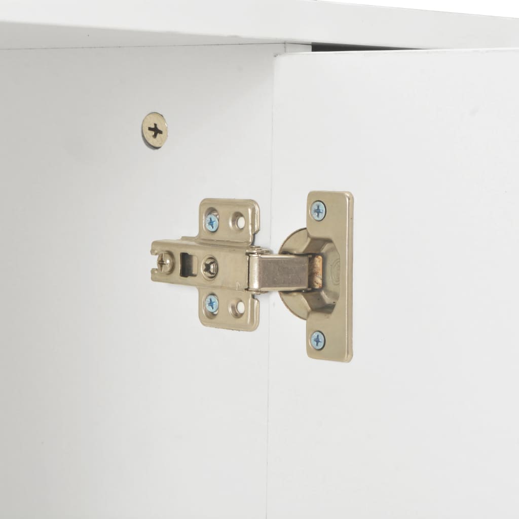 Credenza Bianco Lucido 107x35x80,5 cm - homemem39