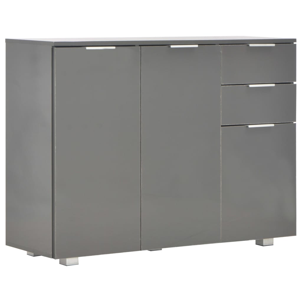 Credenza Grigio Lucido 107x35x80,5 cm - homemem39