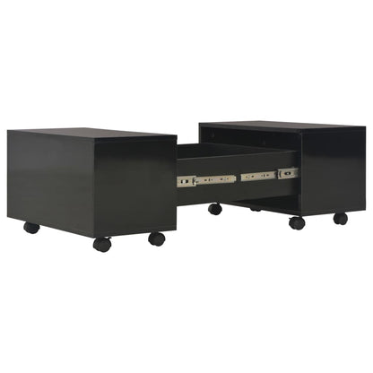 Tavolino da Salotto Nero Lucido 60x60x35 cm Legno Multistrato | homemem39