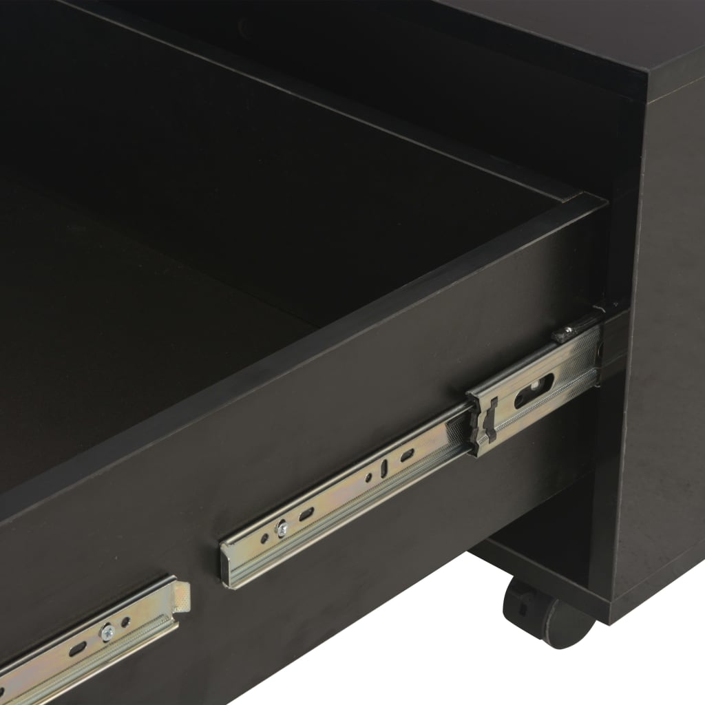 Tavolino da Salotto Nero Lucido 60x60x35 cm Legno Multistrato | homemem39