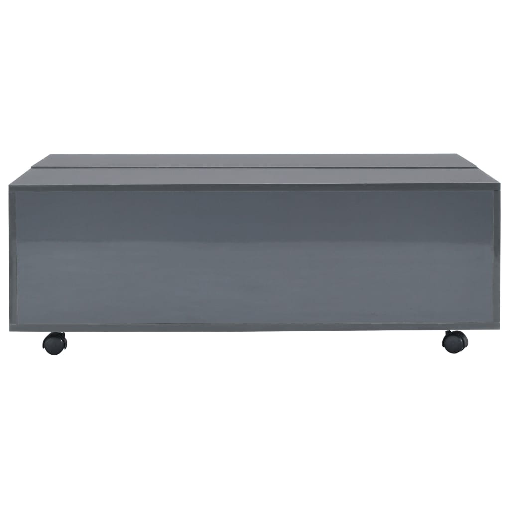Tavolino da Salotto Grigio Lucido 100x100x35 cm | homemem39