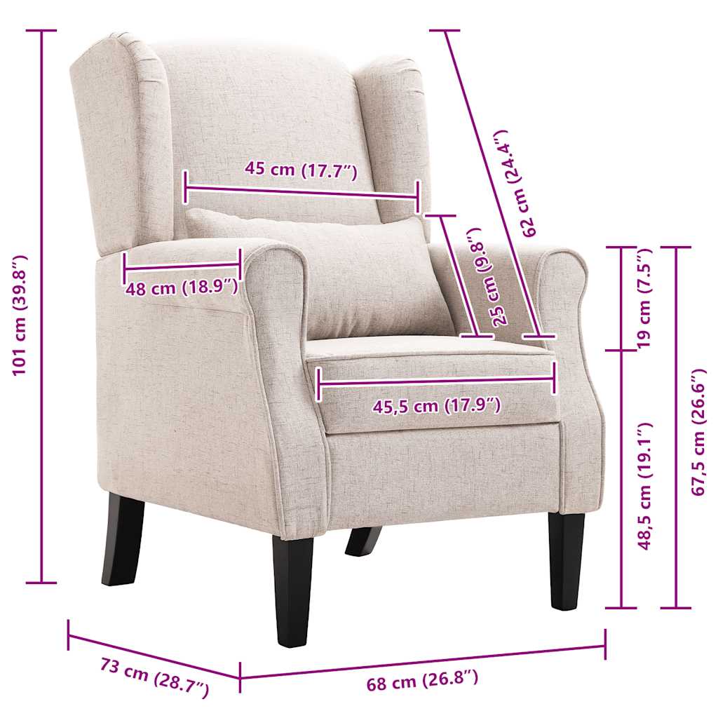 Poltrona Beige in Tessuto | homemem39