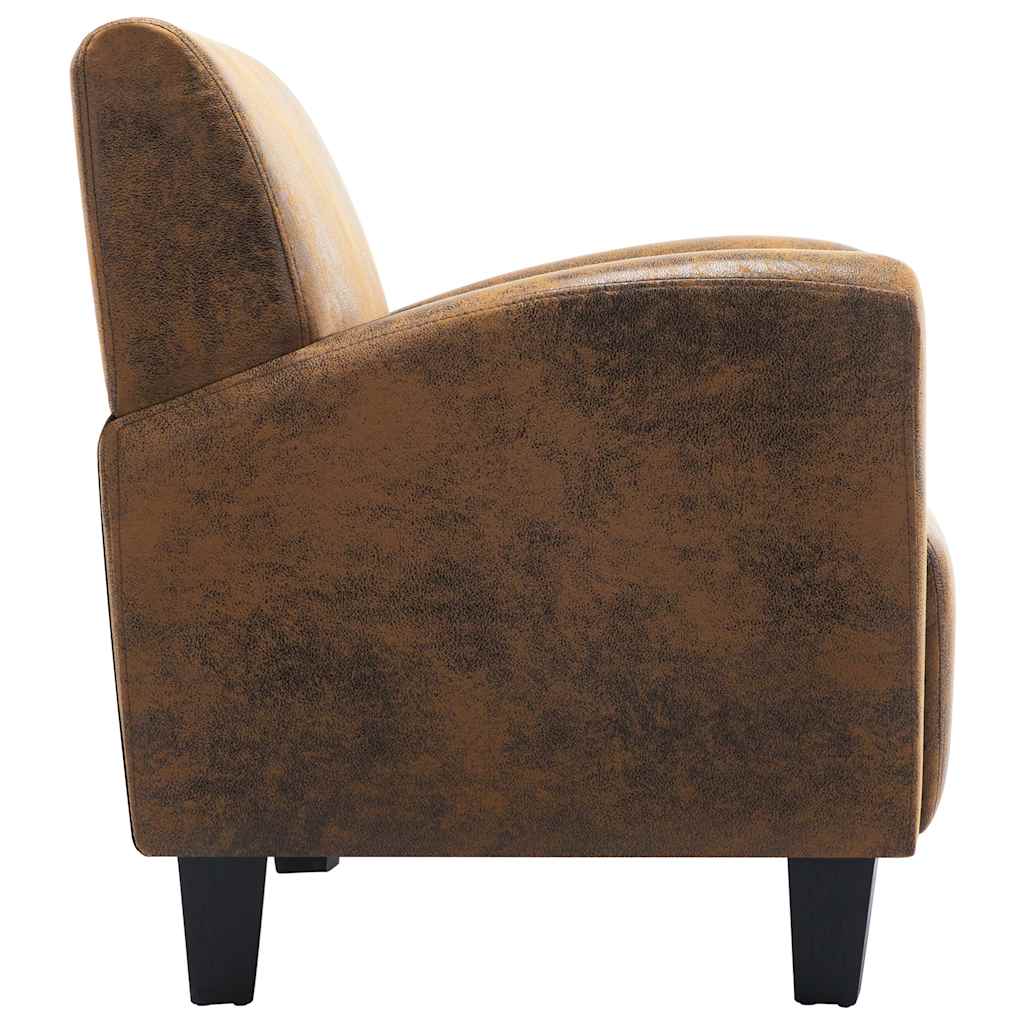 Poltrona Divano Marrone 70x69x72 cm Similpelle Scamosciata