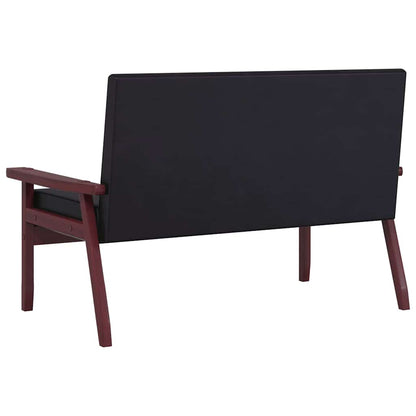 Black 2-Seater Sofa in Faux Leather