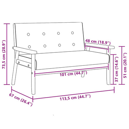 Black 2-Seater Sofa in Faux Leather