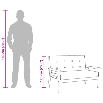 Black 2-Seater Sofa in Faux Leather