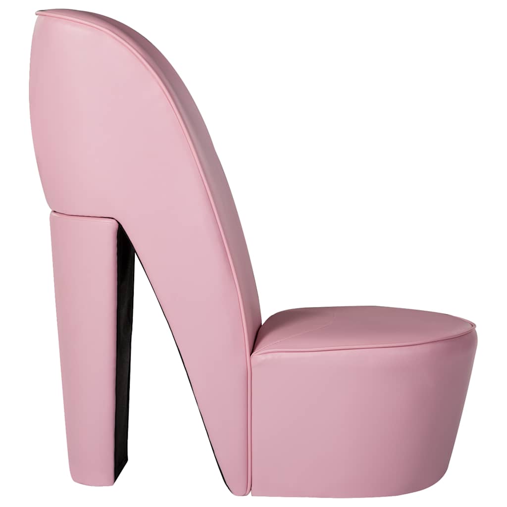 Poltrona a Forma di Scarpa con Tacco in Similpelle Rosa | homemem39