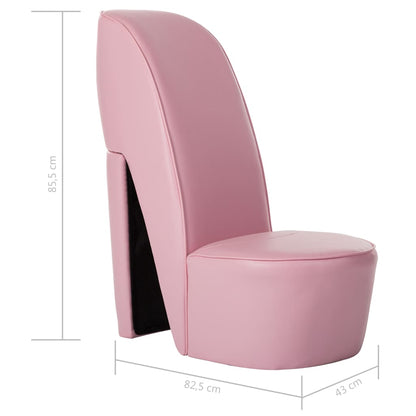 Poltrona a Forma di Scarpa con Tacco in Similpelle Rosa - homemem39