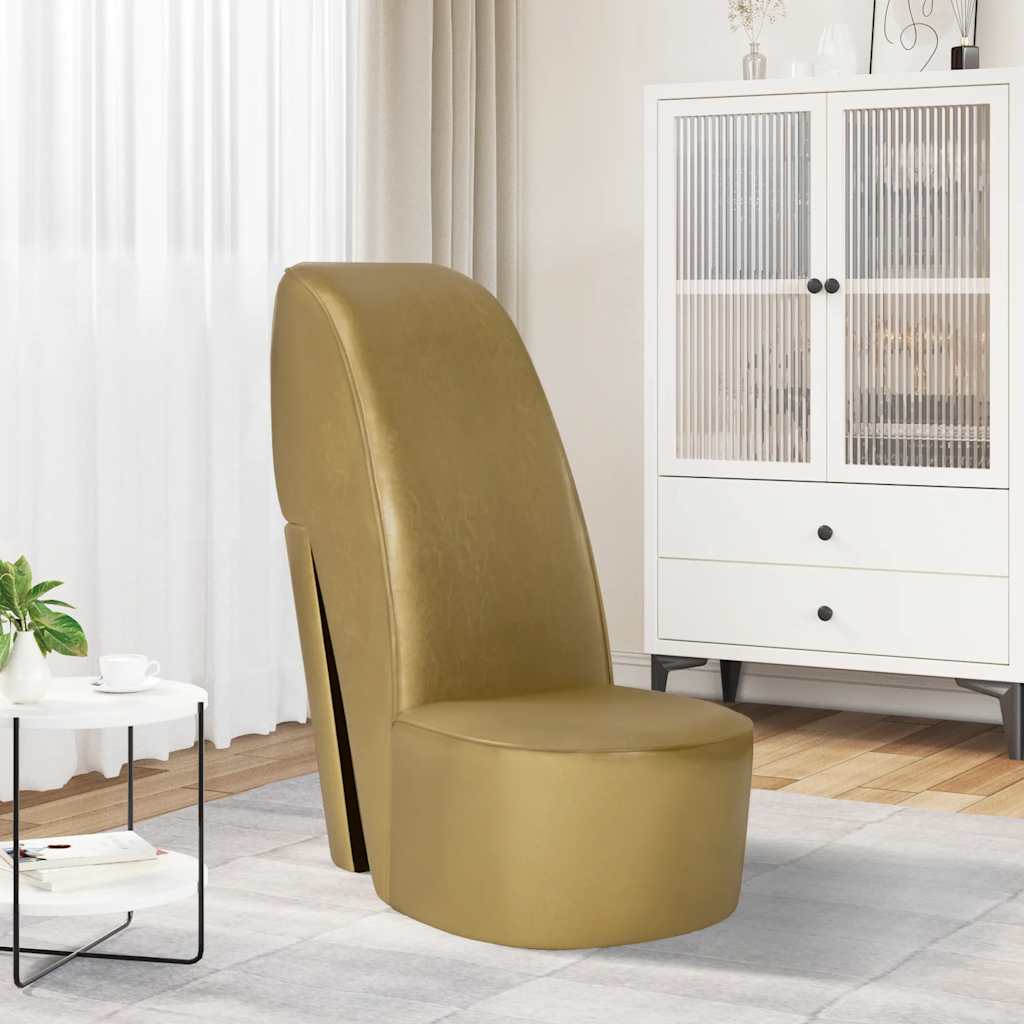Poltrona a Forma di Scarpa con Tacco in Similpelle Oro | homemem39