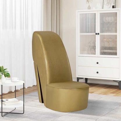 Poltrona a Forma di Scarpa con Tacco in Similpelle Oro | homemem39