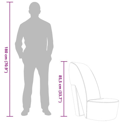 Poltrona a Forma di Scarpa con Tacco in Similpelle Grigia