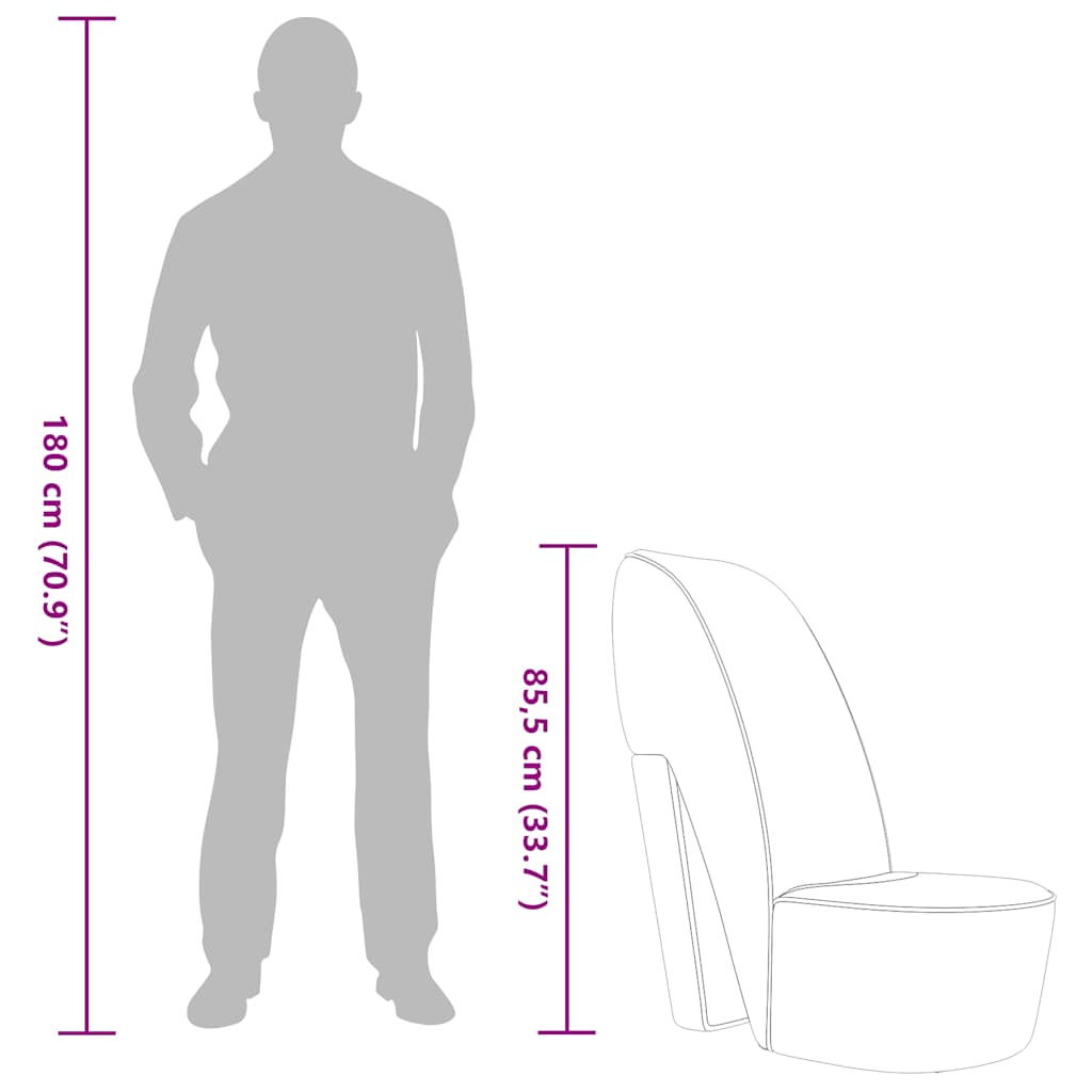 Poltrona a Forma di Scarpa con Tacco in Similpelle Bianca