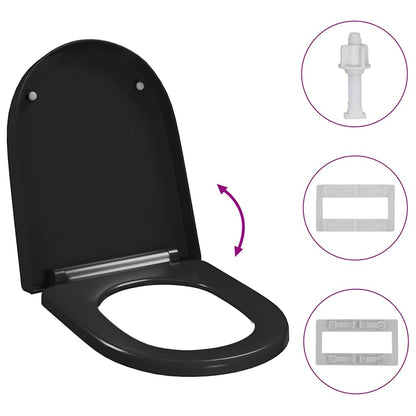 Black Quick Release Cushioned Toilet Seat