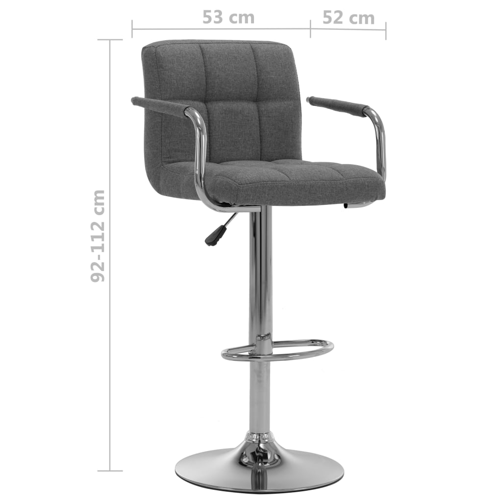 Sedie da Bar 2 pz Grigio Chiaro in Tessuto - homemem39