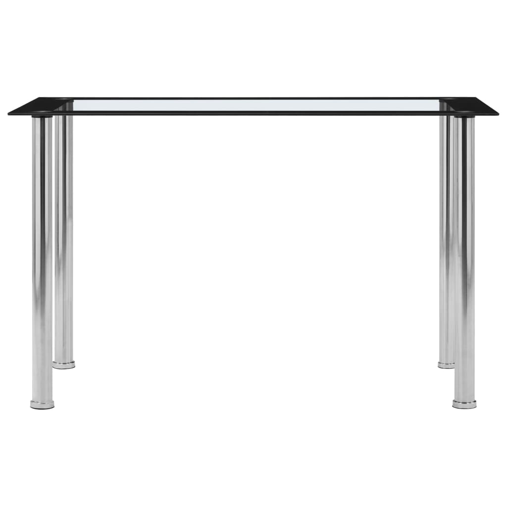 Tavolo da Pranzo Nero e Trasparente 120x60x75cm Vetro Temperato | homemem39
