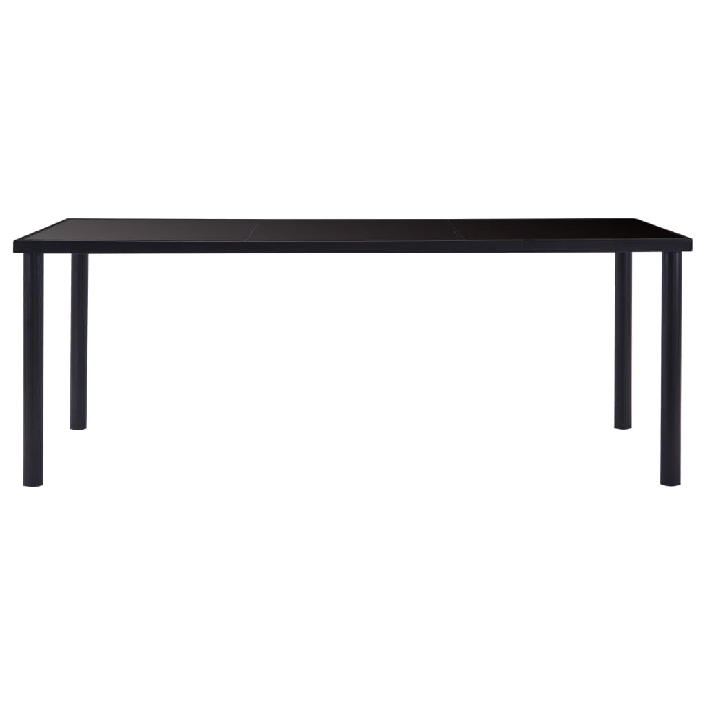 Tavolo da Pranzo Nero 200x100x75 cm in Vetro Temperato | homemem39