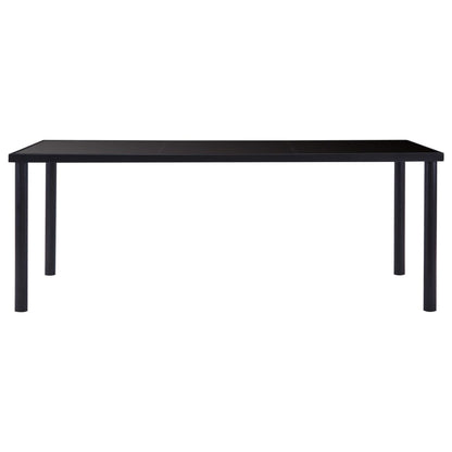 Tavolo da Pranzo Nero 200x100x75 cm in Vetro Temperato | homemem39