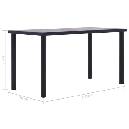 Tavolo da Pranzo Nero e Grigio Cemento 140x70x75 cm in MDF | homemem39