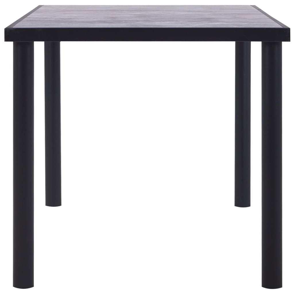 Tavolo da Pranzo Nero e Grigio Cemento 160x80x75 cm in MDF | homemem39