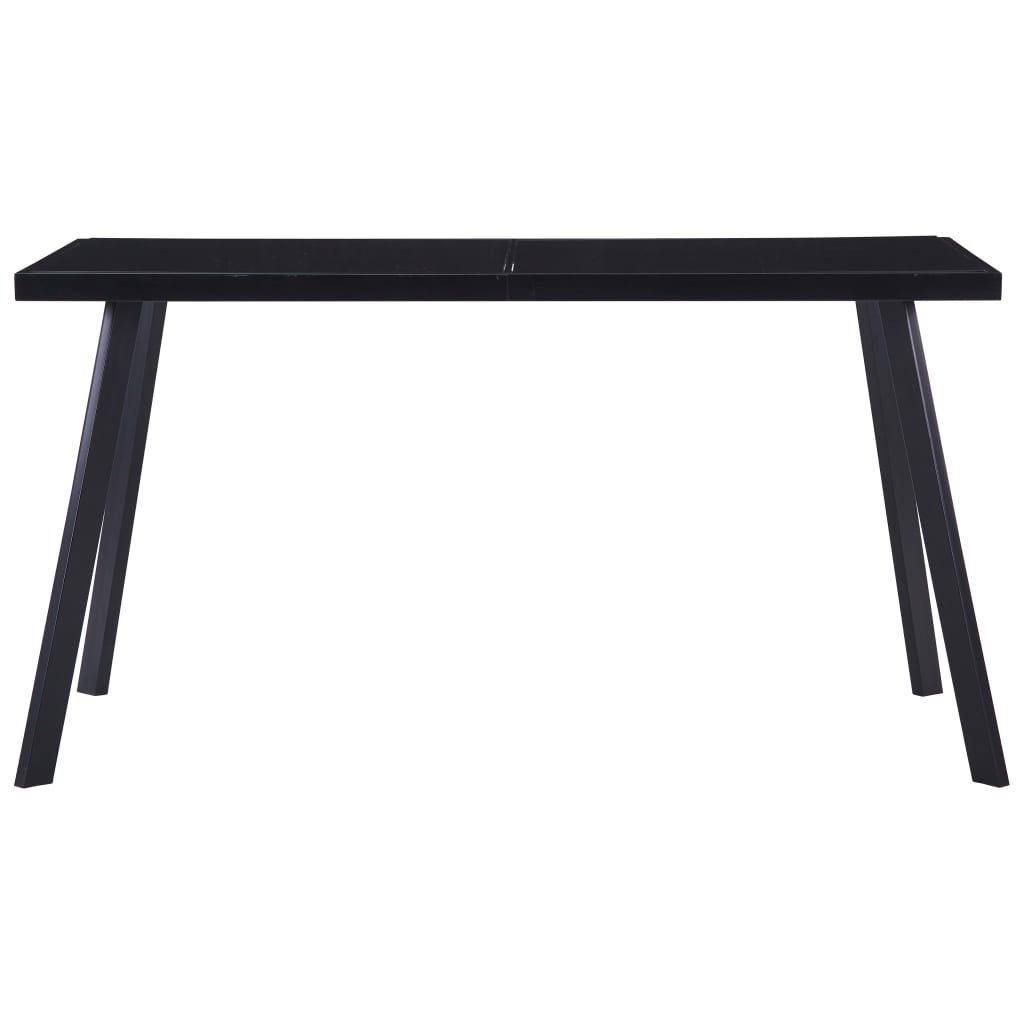 Tavolo da Pranzo Nero 140x70x75 cm in Vetro Temperato | homemem39