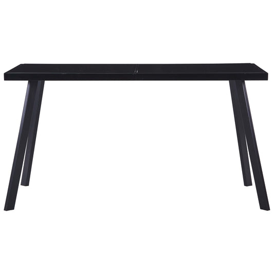 Tavolo da Pranzo Nero 140x70x75 cm in Vetro Temperato | homemem39