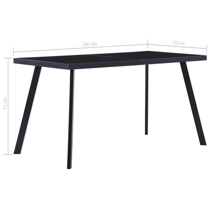 Tavolo da Pranzo Nero 140x70x75 cm in Vetro Temperato | homemem39