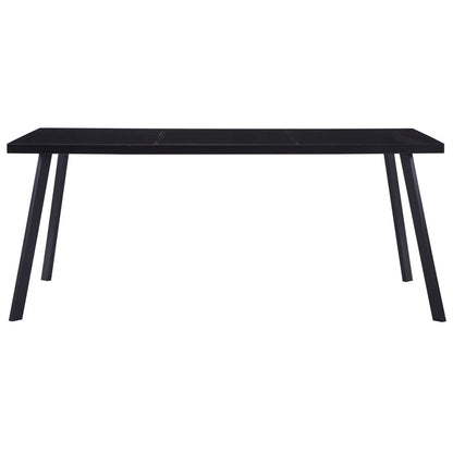 Tavolo da Pranzo Nero 160x80x75 cm in Vetro Temperato