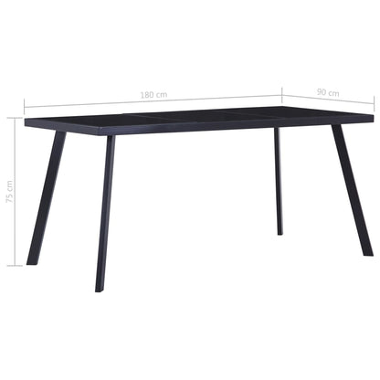 Tavolo da Pranzo Nero 180x90x75 cm in Vetro Temperato | homemem39