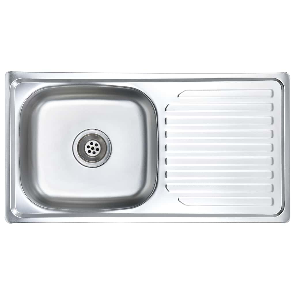 Lavello da Cucina con Filtro e Sifone in Acciaio Inox - homemem39