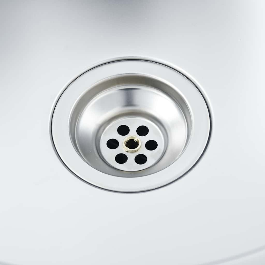 Lavello da Cucina Doppio con Filtro e Sifone in Acciaio Inox - homemem39