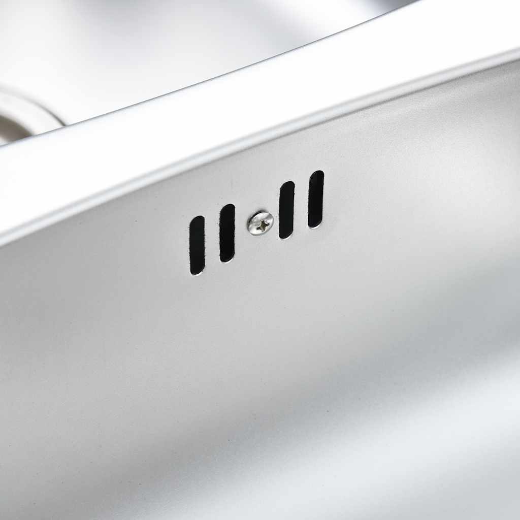 Lavello da Cucina Doppio con Filtro e Sifone in Acciaio Inox - homemem39