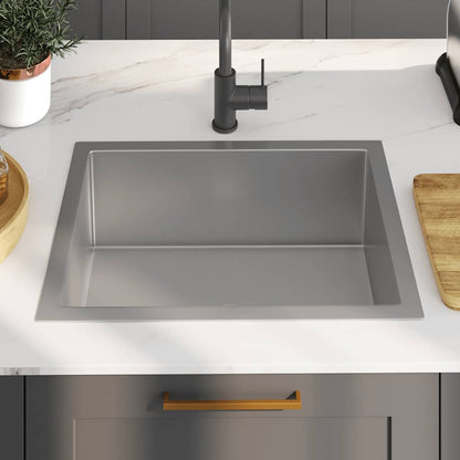Lavello da Cucina Lavorato a Mano con Filtro in Acciaio Inox - homemem39