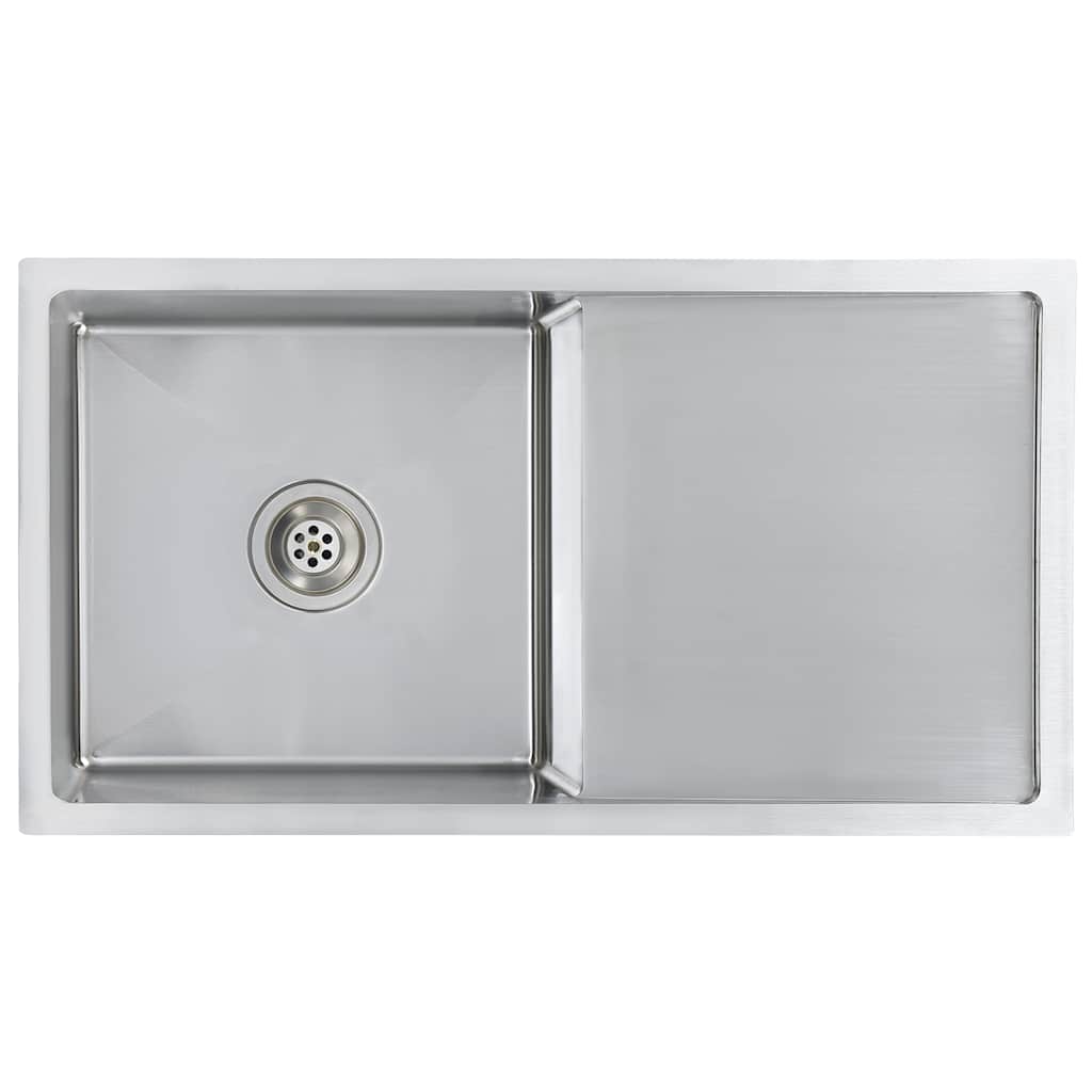 Lavello da Cucina Lavorato a Mano in Acciaio Inox - homemem39