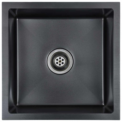Lavello da Cucina Lavorato a Mano Nero in Acciaio Inox - homemem39