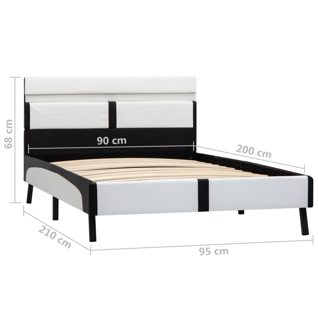 Giroletto con LED Bianco e Nero in Similpelle 90x200 cm | homemem39