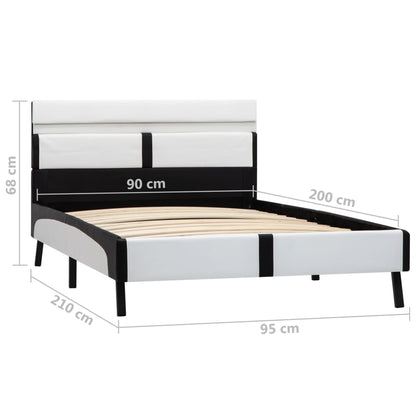 Giroletto con LED Bianco e Nero in Similpelle 90x200 cm | homemem39