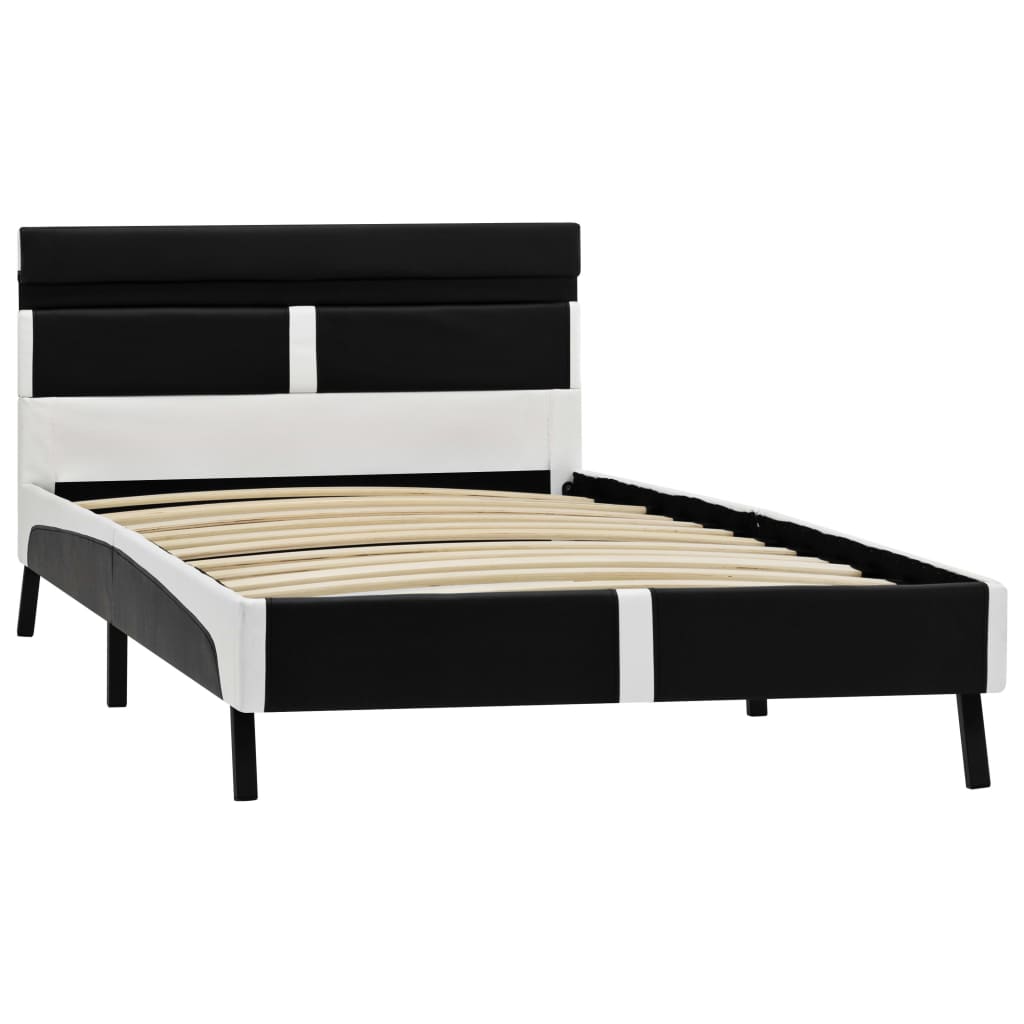 Giroletto con LED senza Materasso Nero in Similpelle 90x200 cm | homemem39