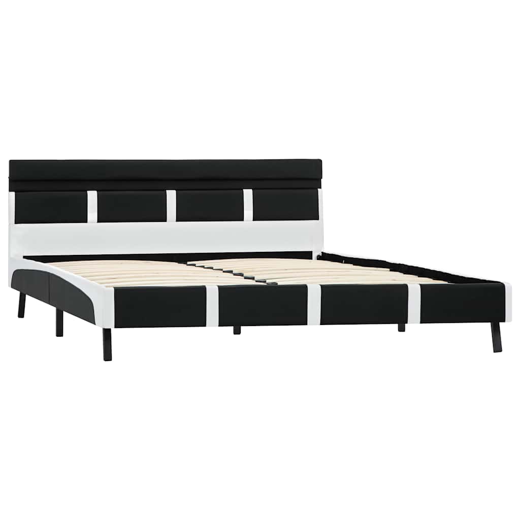 Giroletto con LED senza Materasso Nero 140x200 cm Similpelle