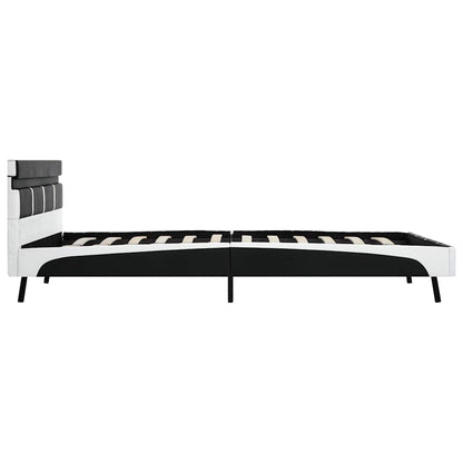 Giroletto con LED senza Materasso Nero 140x200 cm Similpelle