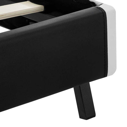 Giroletto con LED senza Materasso Nero 140x200 cm Similpelle