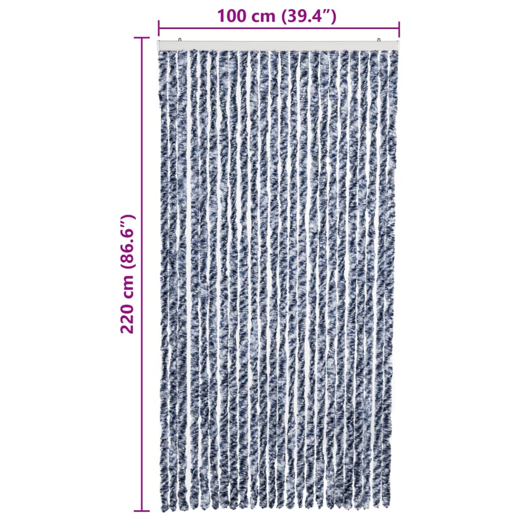 Zanzariera Blu Bianco e Argento 100x220 cm Ciniglia - homemem39