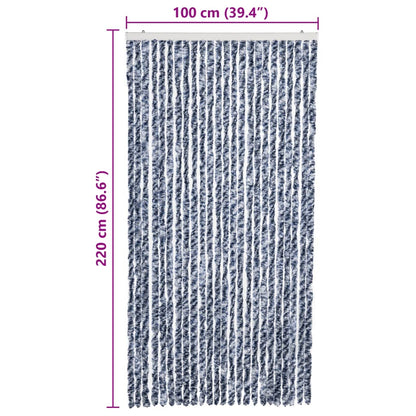 Zanzariera Blu Bianco e Argento 100x220 cm Ciniglia - homemem39