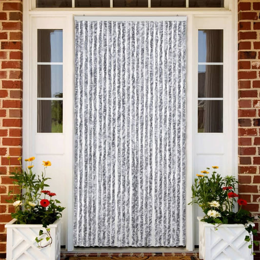 Zanzariera Bianco e Grigio 100x220 cm Ciniglia - homemem39