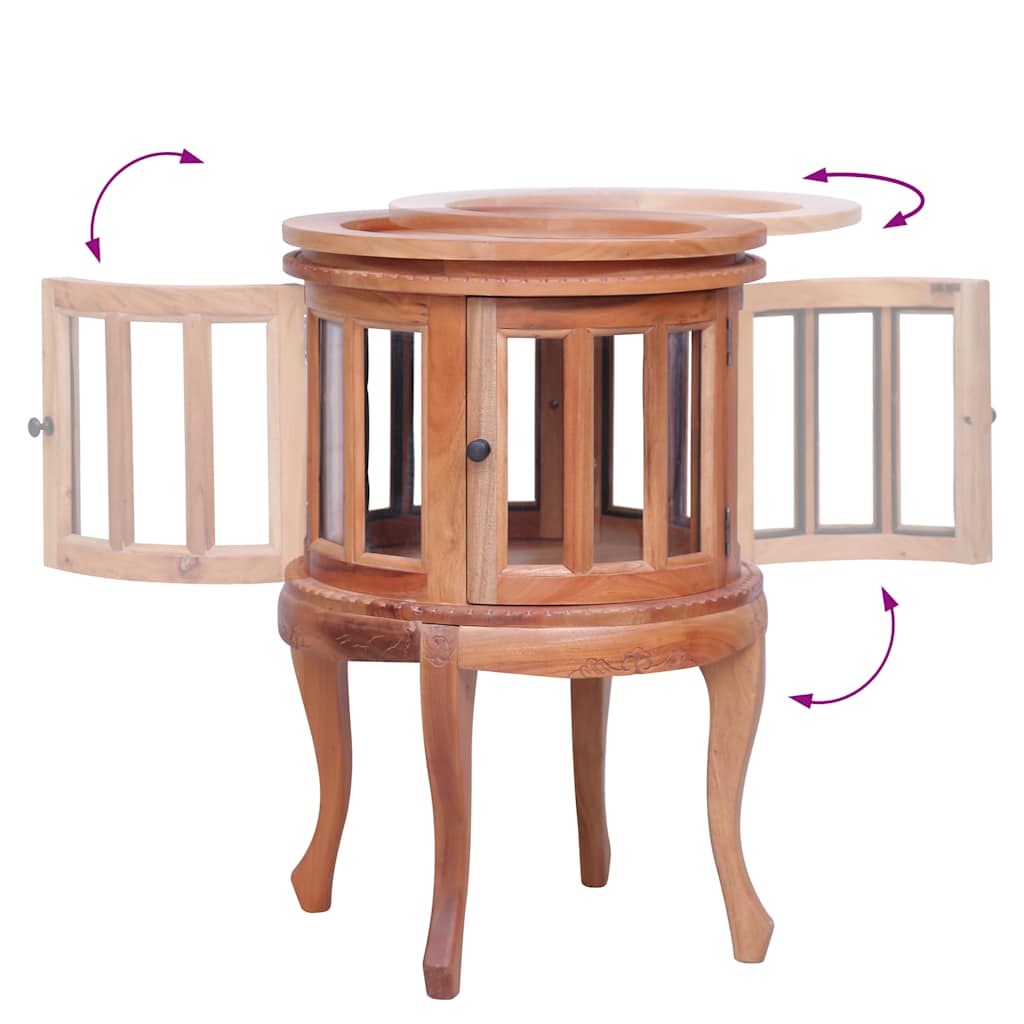 Mobile con Vetrina Naturale 50x50x76 cm in Mogano Massello - homemem39