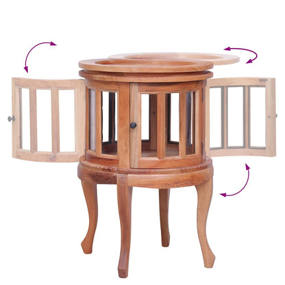 Mobile con Vetrina Naturale 50x50x76 cm in Mogano Massello - homemem39