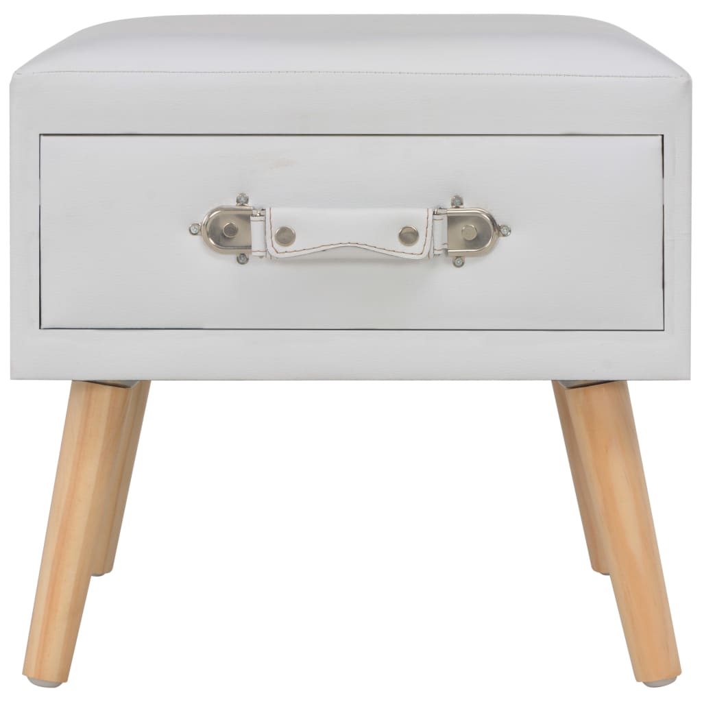 Comodini Bianchi 2 pz 40x35x40 cm in Similpelle | homemem39