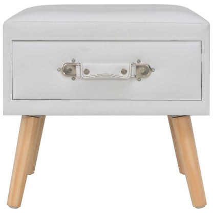 Comodini Bianchi 2 pz 40x35x40 cm in Similpelle | homemem39