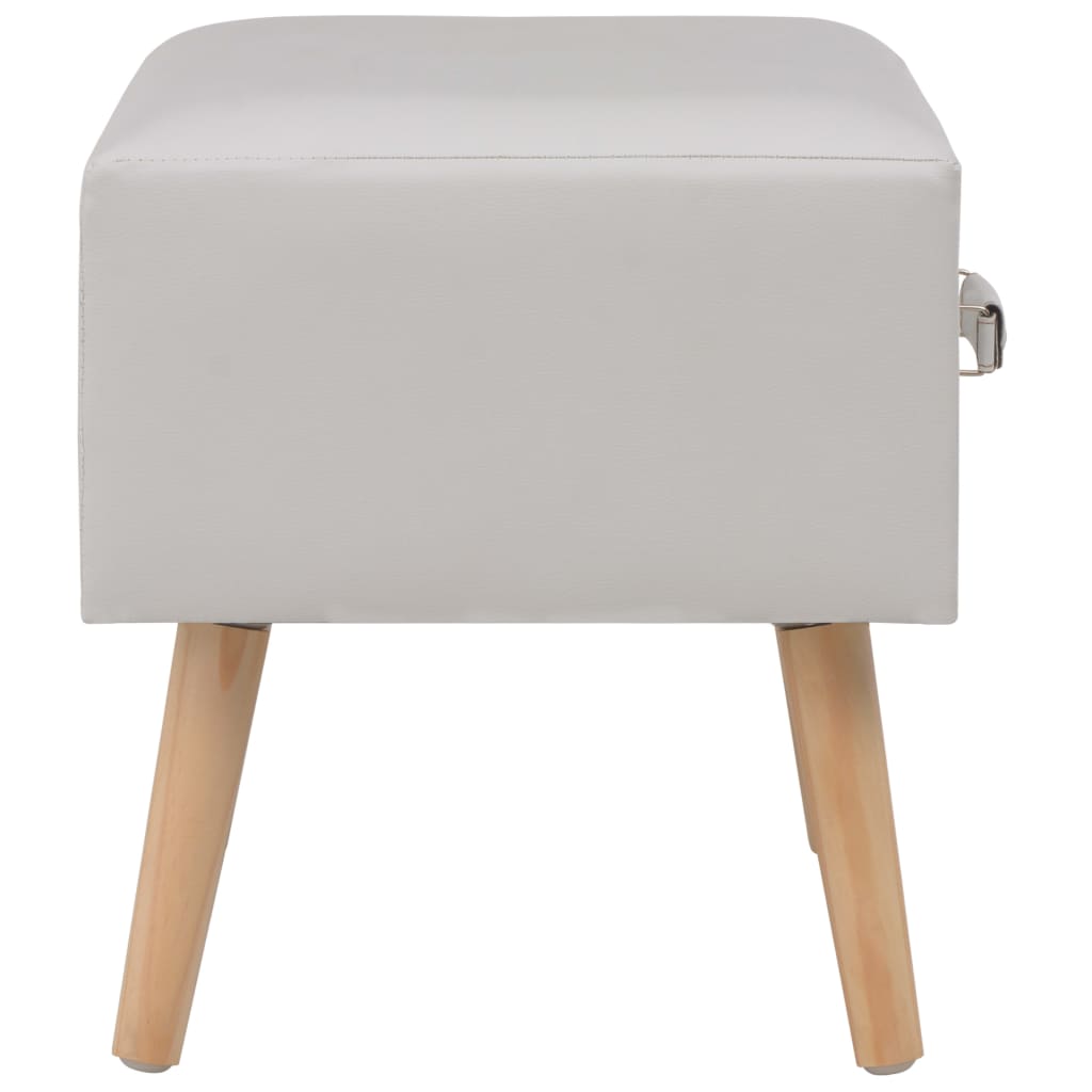Comodini Bianchi 2 pz 40x35x40 cm in Similpelle | homemem39