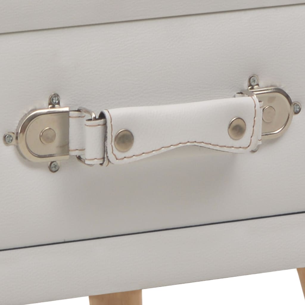 Comodini Bianchi 2 pz 40x35x40 cm in Similpelle | homemem39