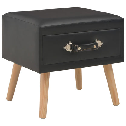 Comodini Neri 2 pz 40x35x40 cm in Similpelle | homemem39